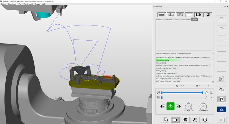 Simulation of tool paths with the Optimiser module. (Source: Comat)