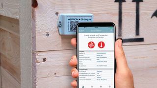 Mit der im App-Store kostenlos erhältlichen App „ASPION G-Log“ sind die Schocksensoren des Unternehmens ab sofort standortunabhängig auslesbar. (Aspion)