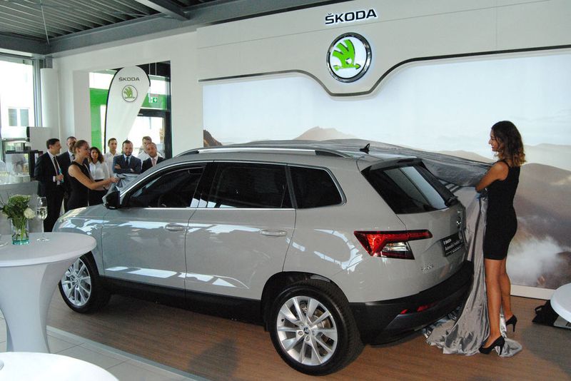 Einer der Höhepunkte war die Präsentation des neuen Skoda-SUV, des Karoq. (Volkswagen Automobile Frankfurt)
