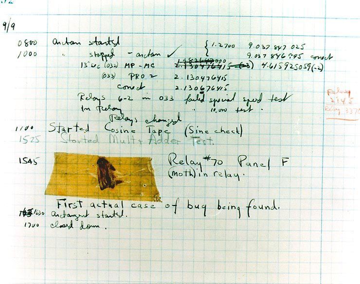 Der erste „dokumentierte Bug“ war eine Motte, die in die Relais des Mark II geraten war. (gemeinfrei)