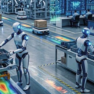 Humanoide Roboter und autonome Fabrik: Zwei Megatrends kommen zusammen. (Bild: KI-generiert)