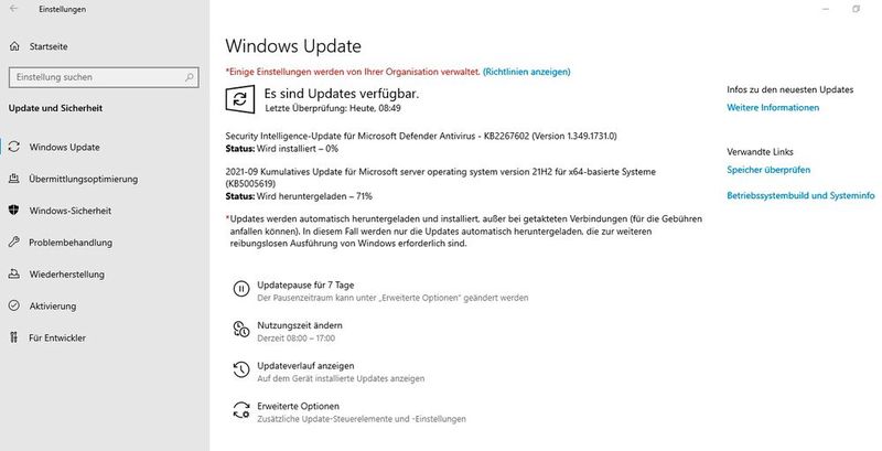 Windows-Update lädt Updates für Windows Server 2022 herunter. (Bild: Microsoft / Joos)