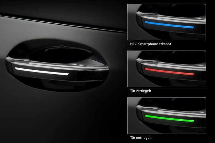 Eine Lichtsignatur als Neuinterpretation des „Knöpfchen“ - ein künftiges Extra? (Bild: VW)