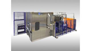 Das modulare Reinigungssystem soll großvolumige Schwungradgehäuse vollautomatisch reinigen, trocknen und kühlen, so der Hersteller. (Bild: BvL)