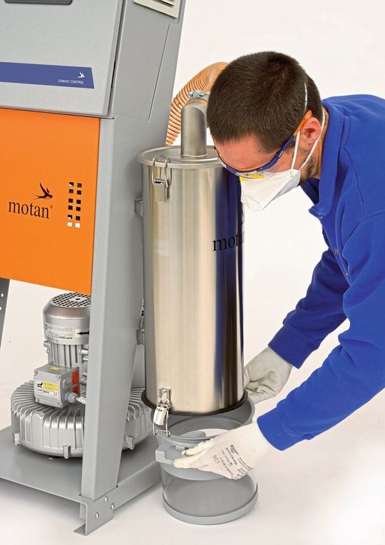 Schnell und einfach gereinigt: der moderne Zyklonfilter mit transparentem Staubsammelbehälter(Bild:  Motan)
