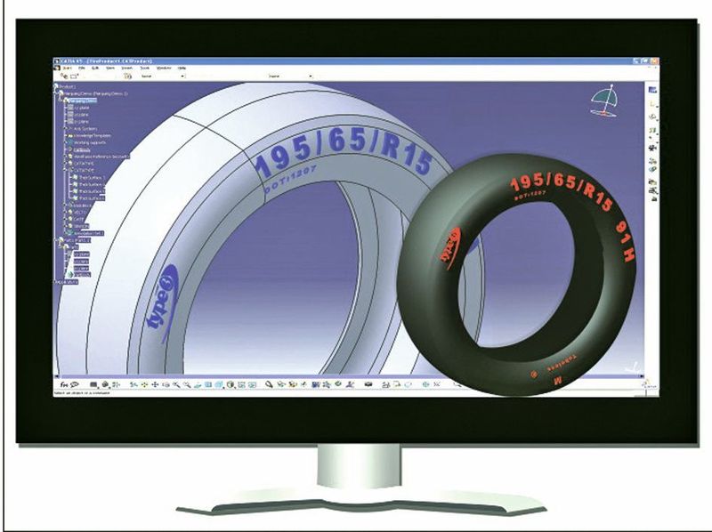 Logo sur un pneumatique de voiture automobile. (Image: Vision Numéric) (Archiv: Vogel Business Media)
