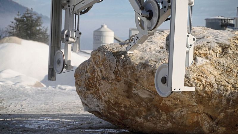 Die Säge schneidet durch Natursteine mit einer Breite von bis zu fünf Metern. (Bild: Schwing GmbH)