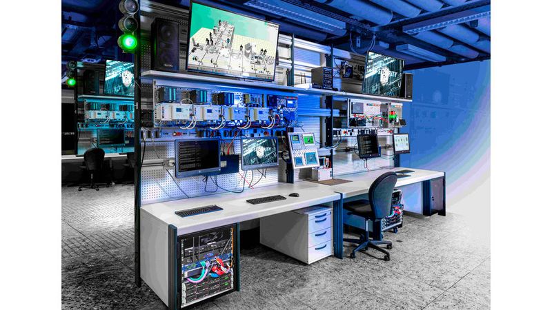 Das Fraunhofer IOSB bietet in seinem IT-Sicherheitslabor eine ideale Testumgebung, um reale Szenarien nachzustellen und die Auswirkungen zu untersuchen. Dazu verfügt das IT-Sicherheitslabor über eine eigene Modellfabrik mit realen Automatisierungskomponenten, die eine simulierte Produktionsanlage steuern. Alle Netzwerk-Ebenen einer Fabrik-Umgebung sind dabei mit typischen Komponenten vorhanden, darunter Industrial Ethernet Komponenten, Industrie-Firewalls und Wireless-Komponenten. Auf der Messe: Halle 2, Stand C22 (Bild: Fraunhofer IOSB)