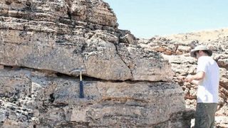 Die Wissenschaftler haben bestimmte Karbonatgesteine untersucht, die durch aus der Erde strömendes Kohlenstoffdioxid entstanden sind. (Johannes Miocic )