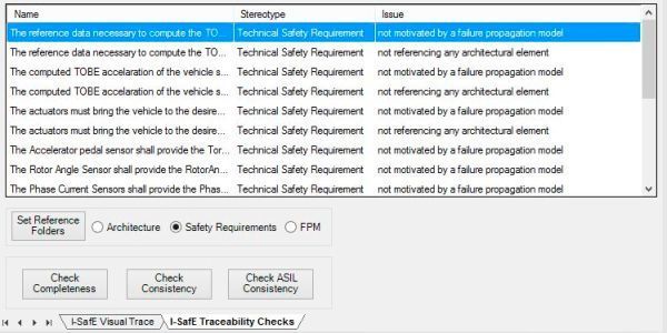Figure 7: I-SafE completeness checks outputs. (Fraunhofer IESE)