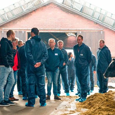 Im Rahmen des Projekts „Klimahöfe“ untersuchen Dr. Oetker, Molkerei Gropper und Moers Frischeprodukte wie die Milchproduktion nachhaltiger werden kann. (Bild: Dr. Oetker)