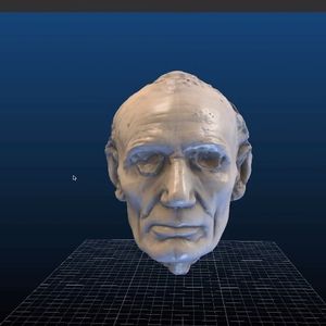 Das historische Vorbild: Die mittlerweile auch digitalisierte Lebendmaske von Abraham Lincoln