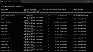 Prozesse mit „tasklist“ anzeigen und mit „taskkill“ beenden. (Bild: Thomas Joos)