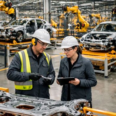 Die Zulieferer-Krise trifft die Autobranche in Baden-Württemberg mit großer Wucht. Weil viele um ihren Arbeitsplätze fürchten, zögern Kunden mit größeren Neuanschaffungen, beispielsweise beim Autokauf. (Bild: KI-generiert)