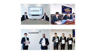 Due to the Covid-19 pandemic the signing ceremony took place virtually in Munich, Germany/ Harbin and Shanghai, China. (Clariant)