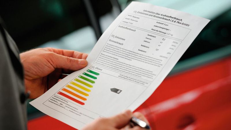 Anpassungen der Pkw-Energieverbrauchskennzeichnungsverordnung sollen Autohändler vor Abmahnern schützen: Autohersteller sollen zukünftig verpflichtet werden, die Label direkt im Fahrzeug angebracht mitzuliefern, fordert der Michael Ziegler, Präsident des Landesverbands Baden-Württemberg.(Bild:  Deutsche Energie-Agentur (Dena))