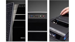 Der Multimedia-PC MEDION AKOYA P4210D bringt zahlreiche Anschlussmöglichkeiten und den Datenhafen 3 mit USB 3.0 mit. (Archiv: Vogel Business Media)