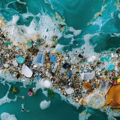 Fig. 1 : Plus de 150 milliards de particules de microplastiques sont rejetées chaque année dans nos cours d'eau par une seule station d'épuration municipale de taille moyenne [1]. (Illustration) (Photo : ©Thirawat - stock.adobe.com)