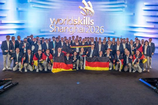 Das deutsche Team bei den WorldSkills in Shanghai.(Bild:  WorldSkills Germany / Christian Grube)