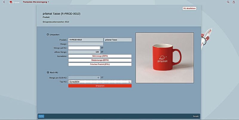 Am Wareneingangs-Packplatz: Unter der Marke „prismat/RAKETE“ wird eine ganze Reihe an zusätzlichen Lösungen, sogenannten Add-ons, angeboten – beispielsweise vorkonfigurierte Best-Practice-Prozesse. (Bild: Prismat)