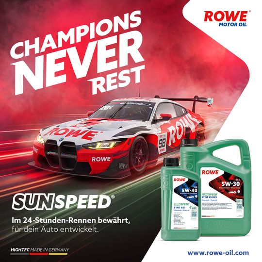 Eindrucksvoller Leistungsnachweis: ROWE RACING setzt seit Jahren auf Produkte aus der SUNSPEED-Serie. (Bild:  ROWE)