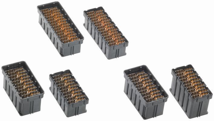 Bild 2: Bauteile des Molex-Hochgeschwindigkeits-Mezzanine-Steckverbindersystems NeoPress, das für Datenraten  bis zu 56 GBit/s ausgelegt ist. (Molex)