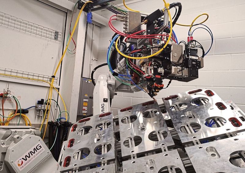 WMG an der Universität Warwick hat ein serienreifes Verfahren zum Laserschweißen von Batteriekästen aus Aluminium entwickelt. Das WMG-Team wählte dafür die Bearbeitungsoptik ALO4-O von Scansonic in Berlin.  (Bild: WMG/University of Warwick)