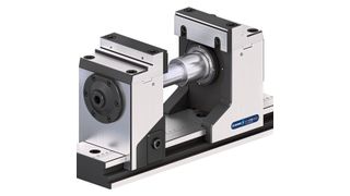 The Kontec KSX-C 5-axis vise can be moved. It is available in four basic body lengths. (Schunk)