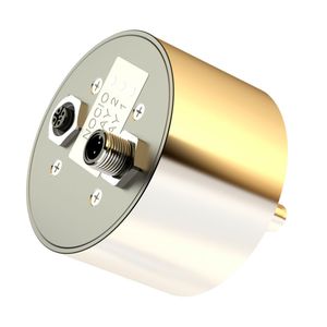 Der NOCIO/S3 von TWK-Elektronik mit Welle für Messzahnrad ZRS.(Bild:  TWK-ELEKTRONIK)