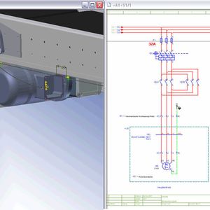 Mechatronik leicht gemacht:  Auf Basis der mechanischen Vorgaben im 3D-Modell und der elektrischen Verschaltung kann per EMI online die Kabellänge unter Berücksichtigung der Verlegewege ermittelt werden.