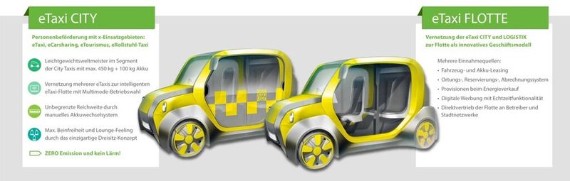 Mit dem CITY eTAXI können Personen und Güter energieeffizient, ressourcenschonend und umweltfreundlich in der Stadt befördert werden (ACM)