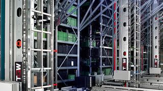 Das Herzstück der neuen Intralogistikanlage für Audi in Neckarsulm bilden 15 Regalbediengeräte des Typs TGW-Mustang. Bild: TGW (Archiv: Vogel Business Media)