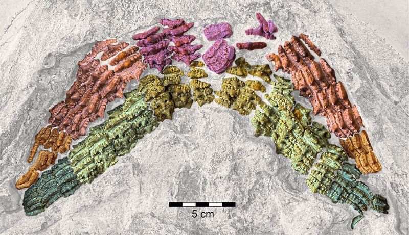 Bezahnung des hybodontiformen Haies Asteracanthus.  (Bild: © Sebastian Stumpf)