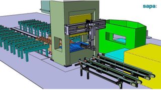 Aluminium-Strangpresstechnologie: Durch standardisierte Anlagentechnik für Werkzeugpakete mit kombinierter Form- und Stanzoperation entstehen Strukturbauteile mit integrierten Funktionsmerkmalen wie z.B. der Windlauf eines LKW-Fahrerhauses. (Archiv: Vogel Business Media)