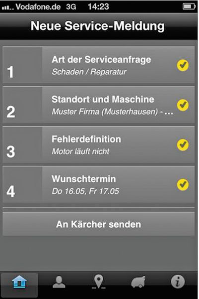 ...und Termine für Techniker-Besuche vereinbart werden. (Bild: Kärcher)