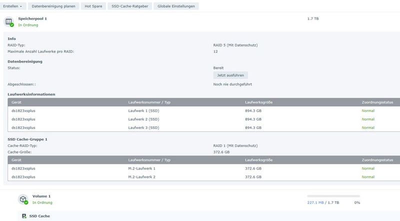 Sinnvoll ist der Einsatz von SSD und idealerweise eines SSD-Caches mit NVMe für den Einsatz von Synology Virtual Machine Manager. (Bild: Joos - Synology)