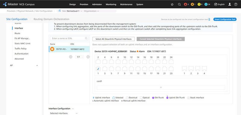 Der Administrator kann mit der grafischen Benutzeroberfläche CloudCampus basierend auf Templates schnell und effizient alle Konfigurationen des Netzwerks vornehmen und anpassen. (Huawei)