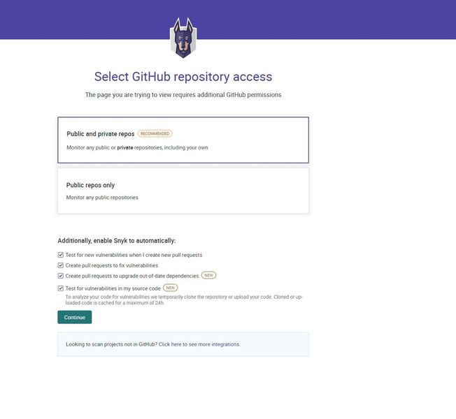 Auswählen der Repositories und des Codes für das Scannen mit ShiftLeft. (Bild: Joos)