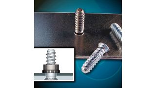 Kopfseitig bündige PEM-FHX-Einpressbolzen mit X-Press-Gewindeprofil erlauben schnelle Verbindung mit Aufsteck-Befestigern aus Kunststoff oder Kabelbindern. (Penn Engineering)