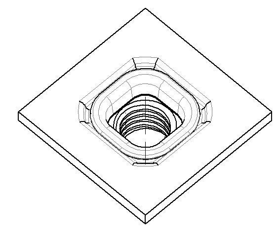 Beim Fügevorgang fährt die von einem Stempel geführte Nietmutter einschließlich eines Niederhalters nach unten auf die zu fügenden Bauteile und wird vom Stempel in einem Hub durch das vorgelochte Bauteil gedrückt. Bild: Arnold & Shinjo (Archiv: Vogel Business Media)