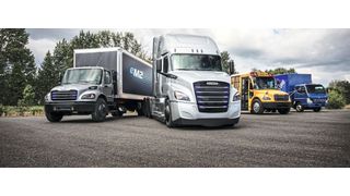 Daimler Trucks rückt weiter in Richtung Elektromobilität – unter anderem mit zwei vollelektrischen Lkws und einem neuen Konzernbereich für E-Antriebe. (Daimler)