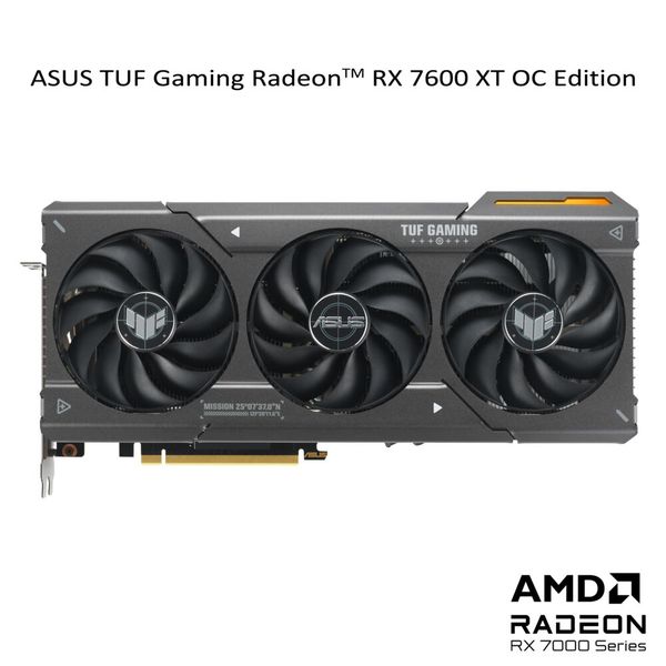 Asus ist mit der TUF Gaming AMD Radeon RX 7600 XT OC Edition vertreten. (Bild: AMD)