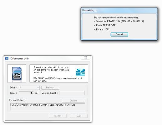 SDFormatter: Das Tool formatiert Speicherkarten vollständig (Bild: Margit Kuther)