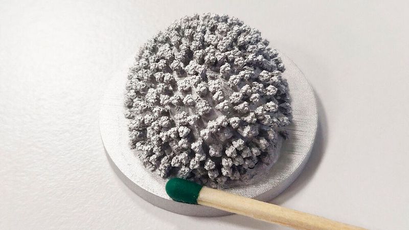 Beim 3D-gedruckten Modell eines Influenza-Virus im Maßstab 250000:1 müssen die Kapillaren zwischen den sogenannten „Spikes“ weniger als 1 mm groß sein.   (Bild:  Metshape)