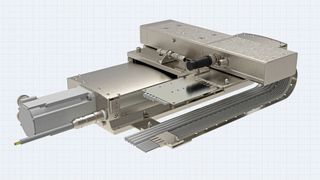 Für die Alignment-Maschinen von Berliner Glas hat  Steinmeyer Mechatronik eine kundenspezifisch angepasste Kombination aus den Linearachsen PLT165 (unten) und LTP90 (oben) geliefert. (Bild: Steinmeyer Mechatronik)