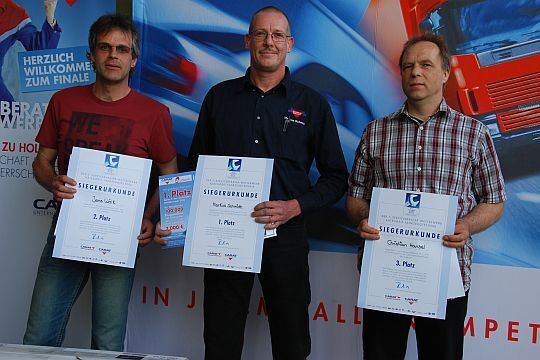 Jens Wölk, Markus Schmidt und Christian Hansel (v. li.) siegten in der Technik-Kategorie. (Archiv: Vogel Business Media)