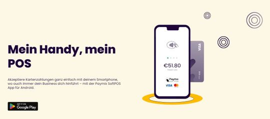 Mit der App Paymix SoftPOS wird das Smartphone zum POS-Terminal.(Finance Incorporated Ltd.)