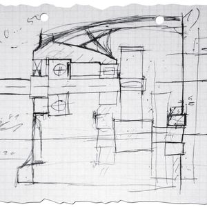 Die erste Skizze der Blockgehäuse-Grundidee: Vor nunmehr 33 Jahren revolutionierte Nord Drivesystems mit dem einteiligen Gehäuseblock den Getriebebau.