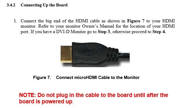 Beaglebone Black: Verbindung zum Monitor (Bild: TI / beagleboard.org)