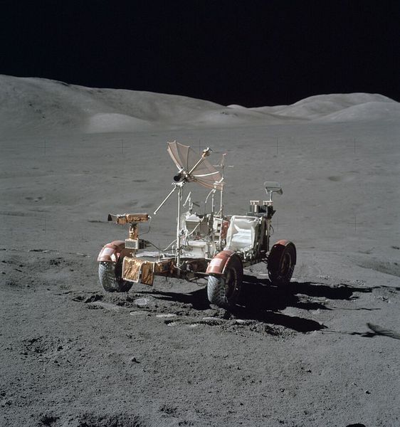 Das Mondauto der Apollo 17, der Lunar Rover, steht heute noch auf der Mondoberfläche. (Bild: Nasa)